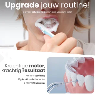 ELILULU Elektrische Waterflosser 320ML met 7 Opzetstukken en 50 Tandenstokers