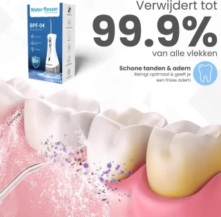 ELILULU Elektrische Waterflosser 320ML met 7 Opzetstukken en 50 Tandenstokers
