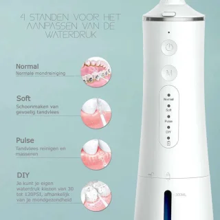 Wat vinden we goed aan de GoFloss Waterflosser Monddouche Wit