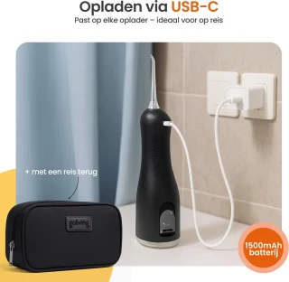 Goliving Waterflosser Elektrisch Flosapparaat Zwart