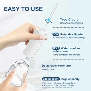 H2ofloss waterflosser draadloos wit