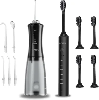 HAIDU Pro Flow Waterflosser & Elektrische Tandenborstel Zwart