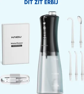 HAIDU Pro Flow Waterflosser Zwart