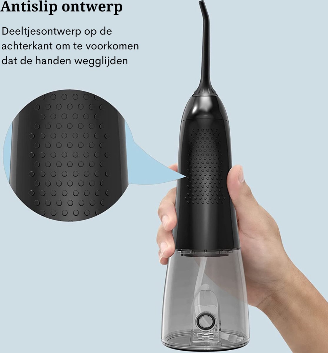 Wat vinden we goed aan de Handmatige Waterflosser 300ML USB-oplader Monddouche