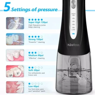 Igoods Waterflosser Draadloze Elektrische Tandenflosser Zwart