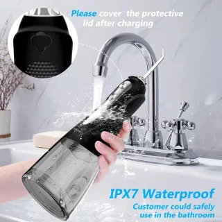 Igoods Waterflosser Draadloze Elektrische Tandenflosser Zwart