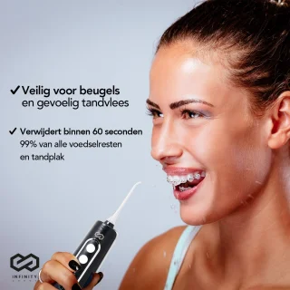 Infinity Goods Waterflosser Elektrisch Flosapparaat Zwart
