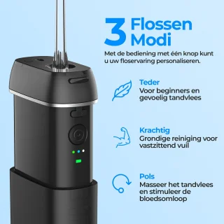 Inventex Waterflosser Elektrisch Reisformaat Zwart