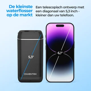 Inventex Waterflosser Elektrisch Reisformaat Zwart