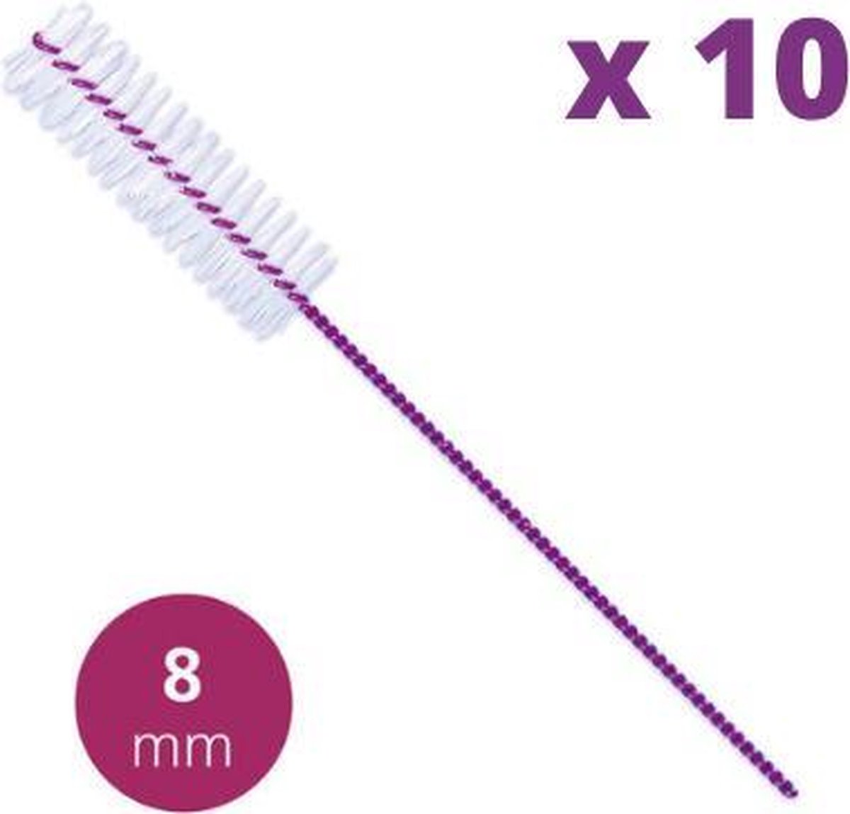 De Lactona Interdentaal Ragers Large 8mm Violet 10 stuks in één oogopslag