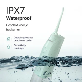 LUMAN Waterflosser Draadloos Groen met 8 Opzetstukken