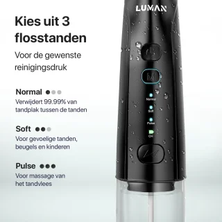 LUMAN Waterflosser Draadloos Monddouche Neusdouche Zwart