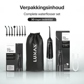 LUMAN Waterflosser Draadloos Monddouche Neusdouche Zwart