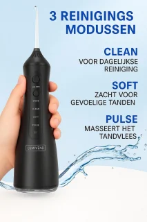 Lumivend waterflosser monddouche 320ml zwart