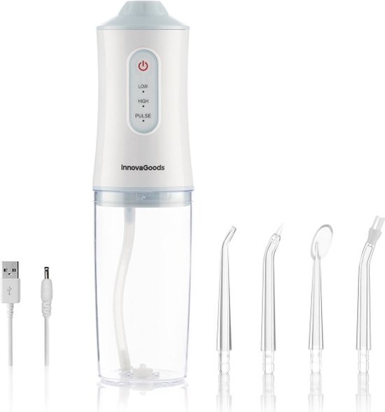 Monddouche Waterflosser Draadloos Oplaadbaar Inclusief 4 Koppen review