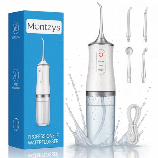 Montzys Waterflosser elektrische tandenflosser met 4 opzetstukjes review