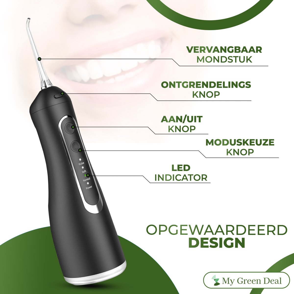 Wat vinden we goed aan de My Green Deal Premium Waterflosser Draadloos