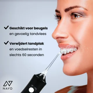 NAYD Waterflosser elektrisch flosapparaat zwart