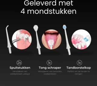 NAYD Waterflosser elektrisch flosapparaat zwart
