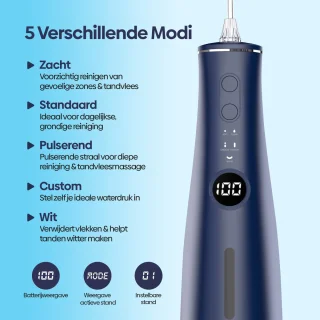 Olvy Waterflosser Draadloos Oplaadbaar met Whitening Tabletten