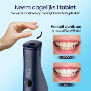 Olvy Waterflosser Draadloos Oplaadbaar met Whitening Tabletten