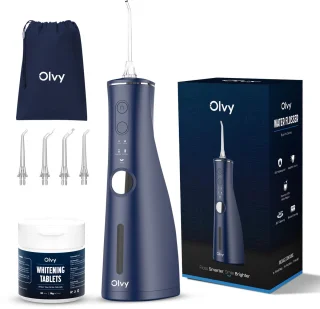 Olvy Waterflosser Draadloos Oplaadbaar met Whitening Tabletten