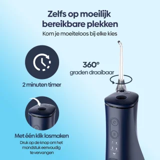 Olvy Waterflosser Draadloos Oplaadbaar met Whitening Tabletten