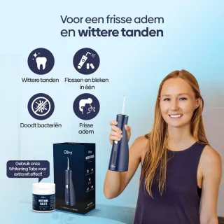 Olvy Waterflosser Draadloos Oplaadbaar met Whitening Tabletten