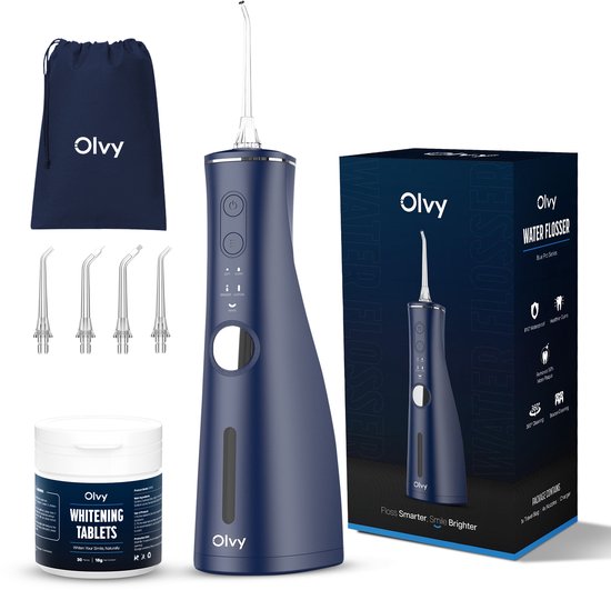 Olvy Waterflosser Draadloos Oplaadbaar met Whitening Tabletten review