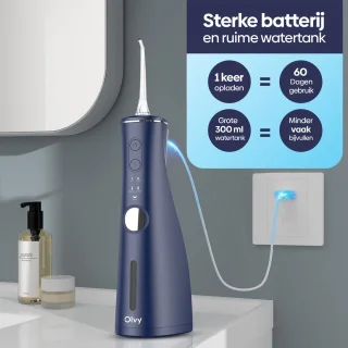 Olvy Waterflosser Monddouche Draadloos Oplaadbaar