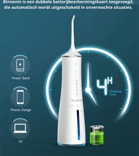 PureVolt Waterflosser Draadloos Wit 300ml