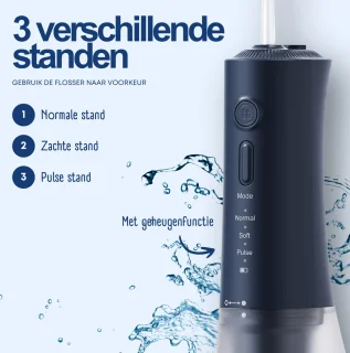 RYER Waterflosser Draadloos met 4 Opzetstukken