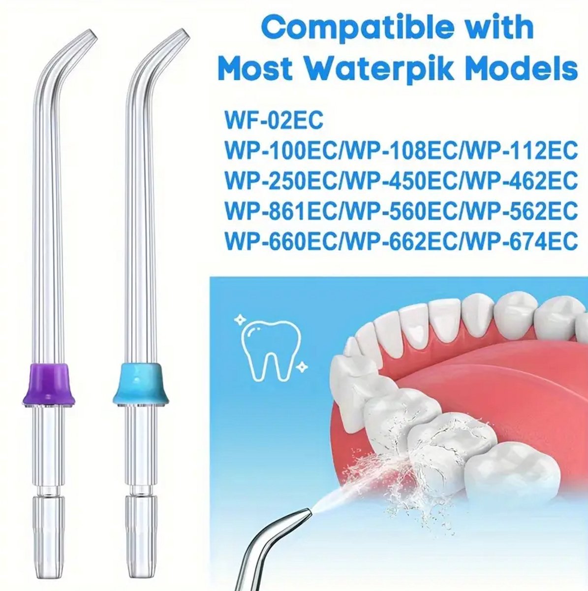 Wat vinden we goed aan de Tandverzorgingsirrigator Vervangende Mondstukken 6 stuks Compatibel met Waterpik