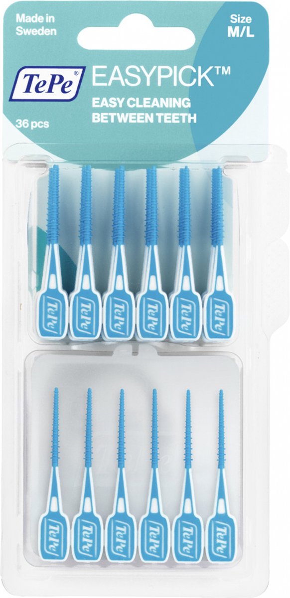 Wat vinden we goed aan de TePe EasyPick Blauw M/L 36 stuks