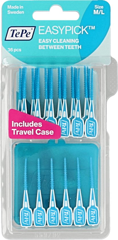 TePe EasyPick Blauw M/L 36 stuks review