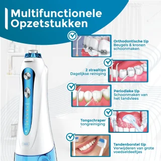 V-Goods Waterflosser Draadloos Met 6 Opzetstukken En Etui