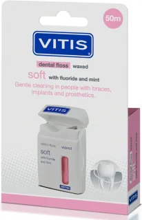 Vitis Waxed Dental Floss Fluoride & Mint 3-pack 50m