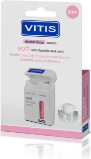 Vitis Waxed Dental Floss Fluoride & Mint 3-pack 50m
