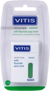 Vitis Waxed Dental Tape Fluoride & Mint 3-pack 50m