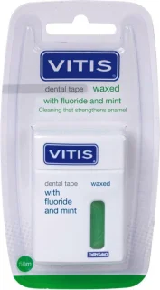 Vitis Waxed Dental Tape Fluoride & Mint 3-pack 50m