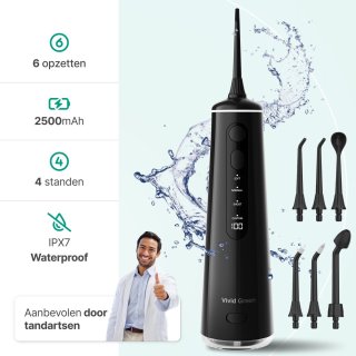 Vivid Green Waterflosser Elektrisch Zwart