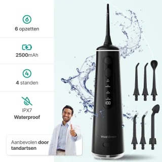 Vivid Green Waterflosser Elektrisch Zwart