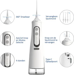 Waterflosser Draadloos Elektrische Tandenflosser Monddouche