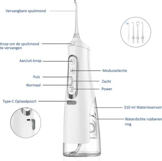 Waterflosser Draadloos Elektrische Tandenflosser Monddouche