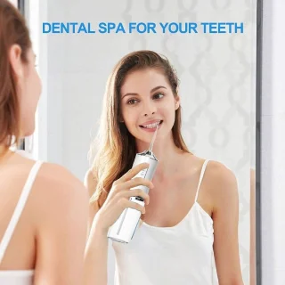 Waterflosser Draadloos IPX7 Waterdicht met 4 Opzetstukken Wit