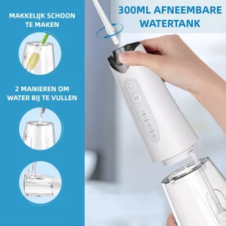 Waterflosser Draadloos Monddouche 300ML Wit