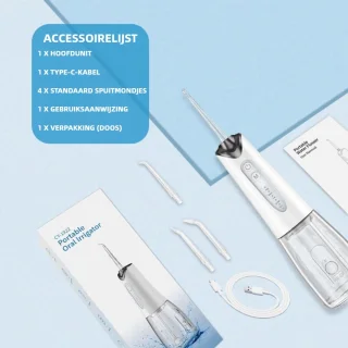 Waterflosser Draadloos Monddouche 300ML Wit