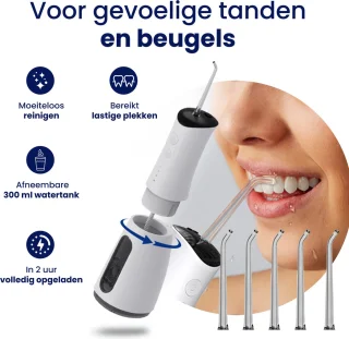 Waterflosser Draadloos Monddouche Wit