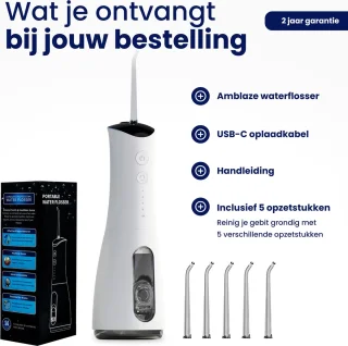 Waterflosser Draadloos Monddouche Wit