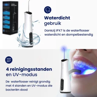 Waterflosser Draadloos Monddouche Wit